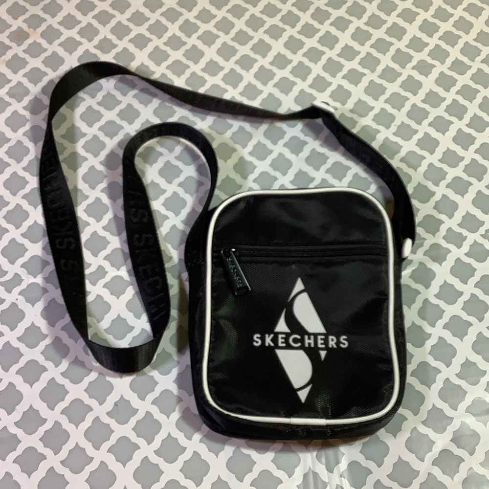 Skechers Black and White Crossbody Messenger Bag